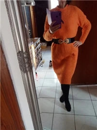 Winter Women Dress Fall Sweater Women Dress Long Sleeve Knitted Dresses Maxi Vintage Oversize Dresses Knitting Thick Warm Purple