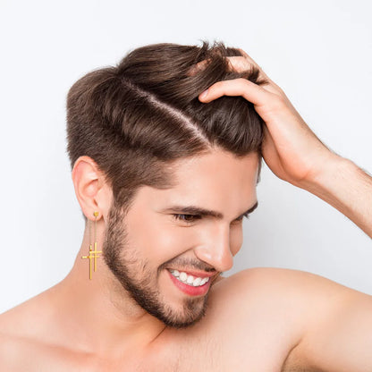 Boniskiss Fashion Tassel Double Cross long Drop Earrings Gold Silver Color Stainless Steel Woman Party Christmas Gift Jewelry