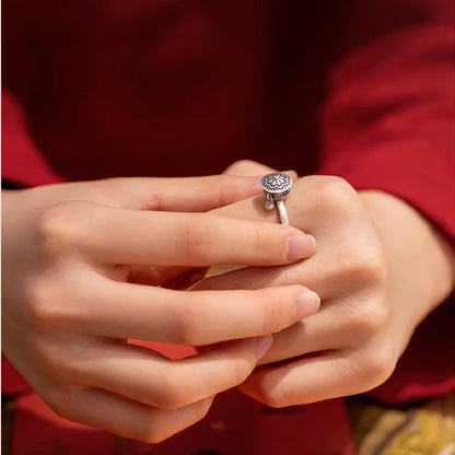 Vintage Spinner Rings Jewelry For Women Finger Ring women's Rings Trend Rotatable Lotus Anti Stress Buddhism Ring Anillos Mujer