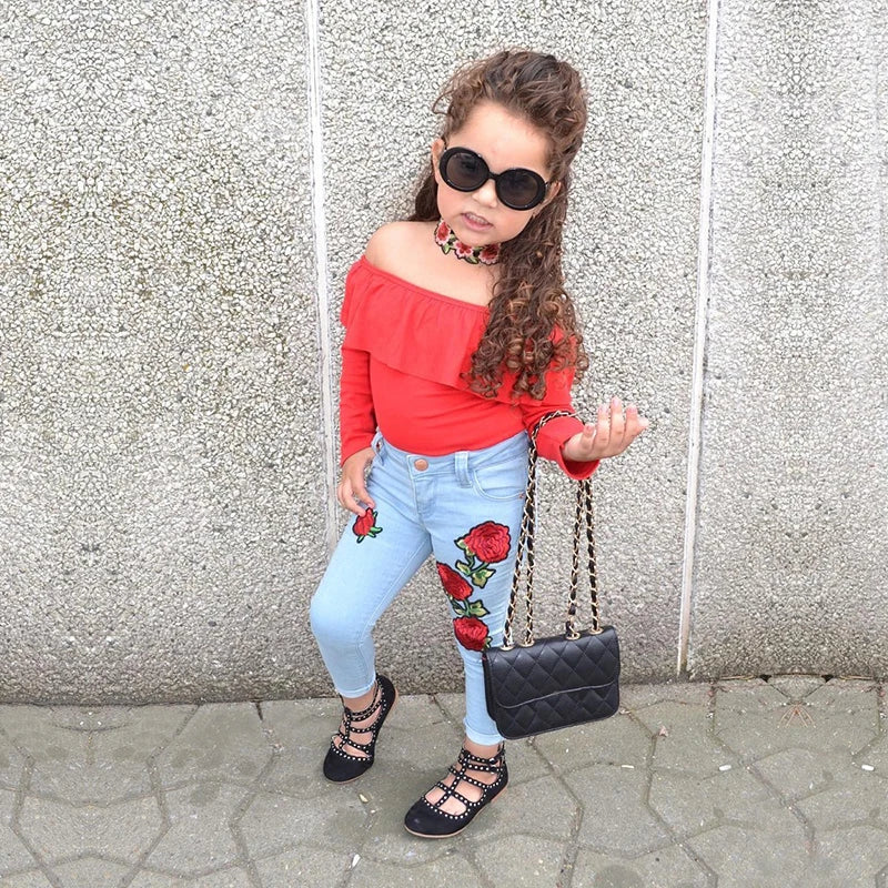 Children Sets for Girls Fashion 2025 New Style Girls Suits for Children Girls + Headband 3pcs. Set Cute Girls