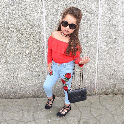 Children Sets for Girls Fashion 2025 New Style Girls Suits for Children Girls + Headband 3pcs. Set Cute Girls