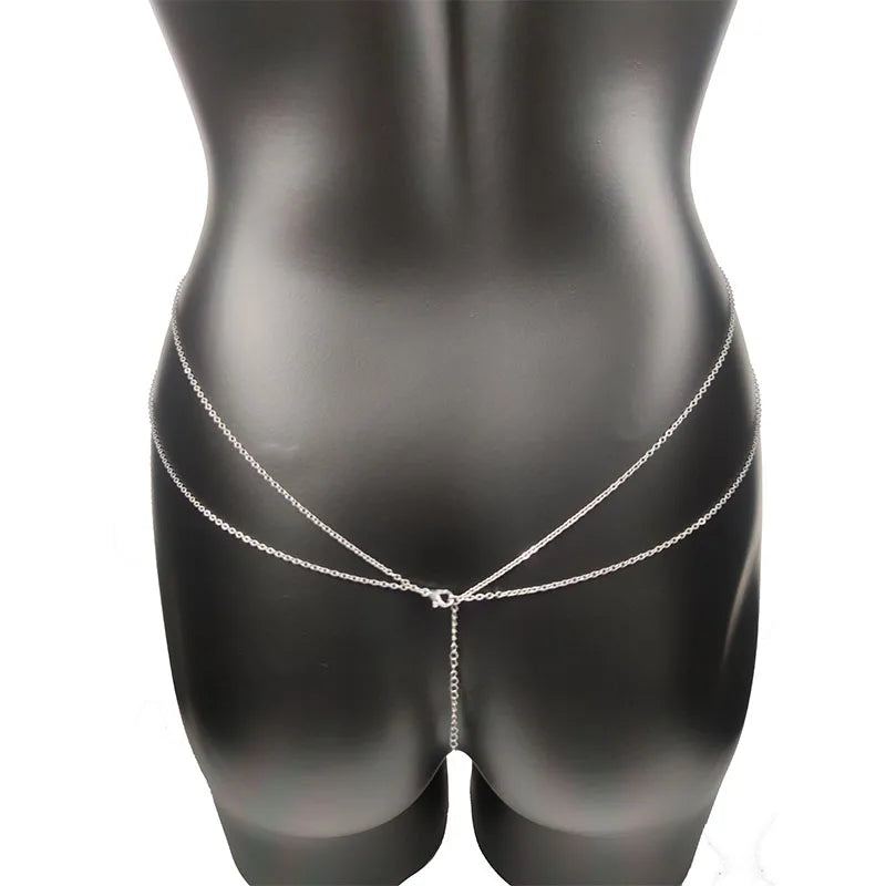 Chest Chain Sexy Bikini Personalized Body Clothing for Women Sequined Cross Chain Belly Female Bodysuit Jewelry Fashion