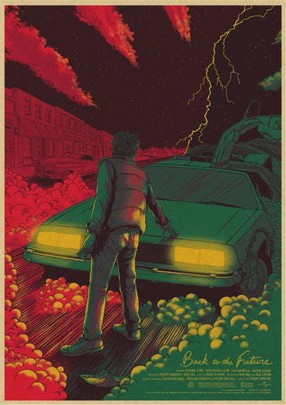 Back to The Future Retro Kraft Poster Decorative DIY Wall Canvas Sticker Home Bar Art Posters Decor