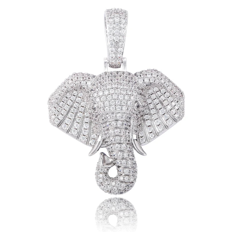 TOPGRILLZ Iced Out Cubic Zircon Bling Animal Elephant Necklace & Pendant Men Women Hip Hop Rock Jewelry CZ Necklace For Gifts