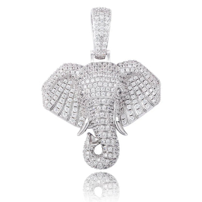 TOPGRILLZ Iced Out Cubic Zircon Bling Animal Elephant Necklace & Pendant Men Women Hip Hop Rock Jewelry CZ Necklace For Gifts