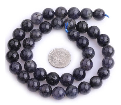 AAA Sapphires Blue Natural Stone Cordierite/Iolite/Dichroite Round Loose Spacer Beads For Jewelry Making Strand 15 Inch 6 8 10mm