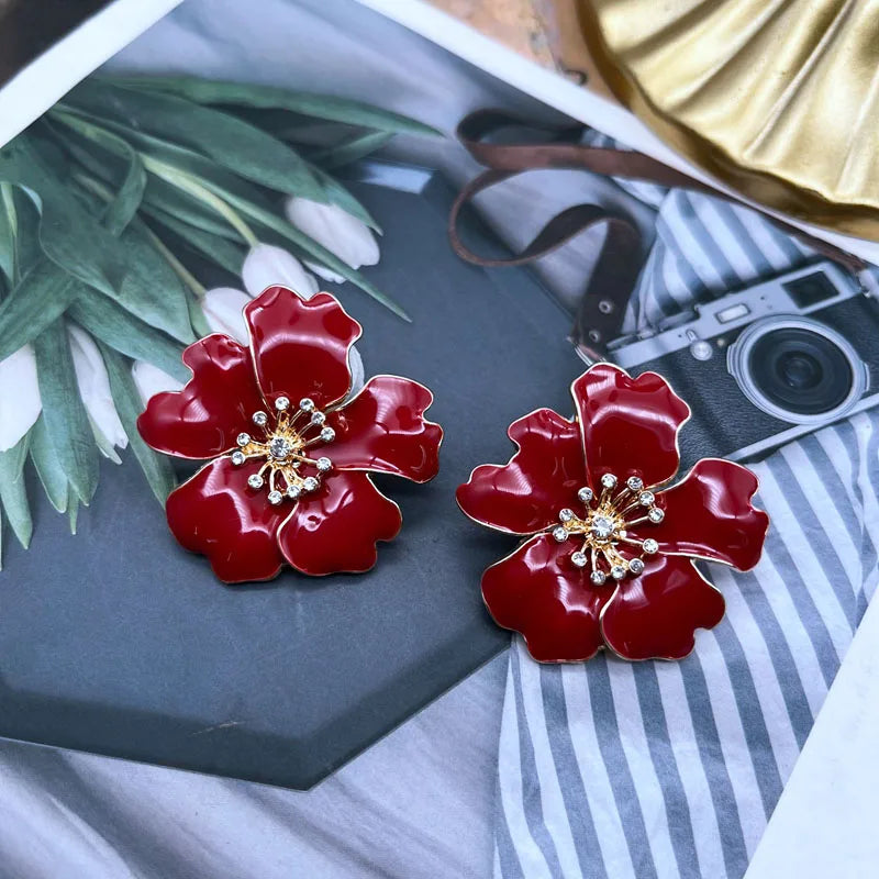 Statement Stud Earrings Alloy Dirp Glaze Brincos Party Wedding Accessories For Women's Jewelry