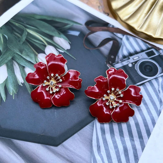 Statement Stud Earrings Alloy Dirp Glaze Brincos Party Wedding Accessories For Women's Jewelry