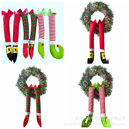 Christmas Santa Elf Legs Plush Stuffed Feet with Shoes Christmas Tree Decorative Ornament Christmas Decoration
