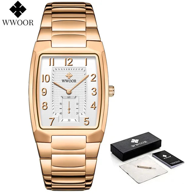 WWOOR Women Watches Gold Casual Ladies Quartz Watch Top Brand Luxury Waterproof Stainless Steel Women's Watches Relogio Feminino