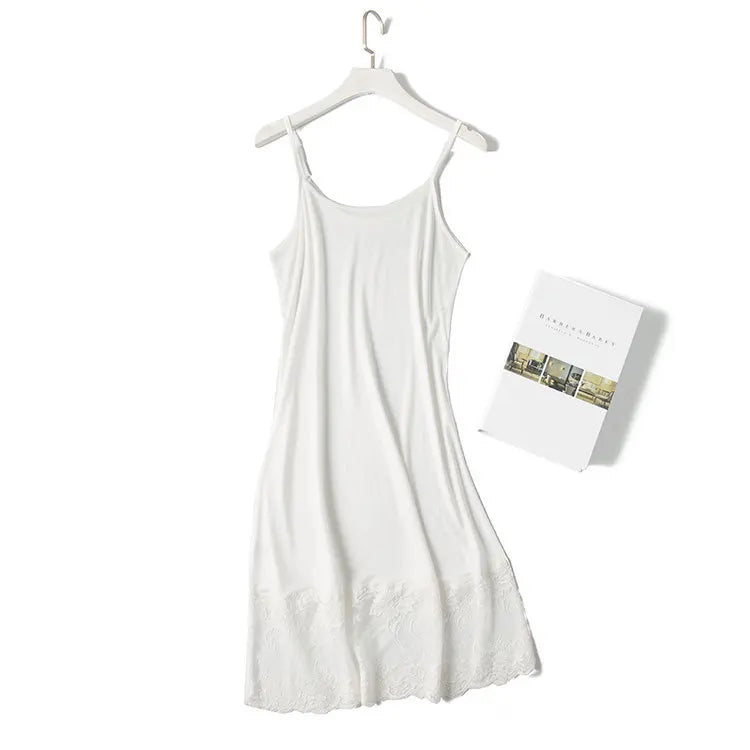 Silk Knitted Silk Dungaree Dress Slip Dress Lace Underskirt Nightdress 2021 New Fashion Women's Clothing