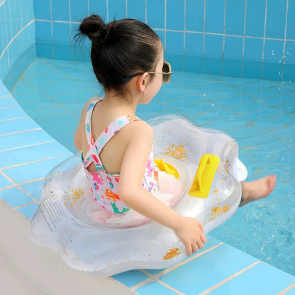 Rooxin Flamingo Swimming Circle Baby Infant Float Pool Swimming Ring With Sunshade Floating Seat Summer Beach Pool Party Toys