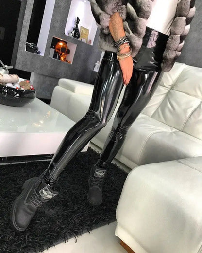 Leather Black Pants Leggings High Waist Women Sexy Elastic Skinny Push Up Leggings Stretch Jeggings Women Legings