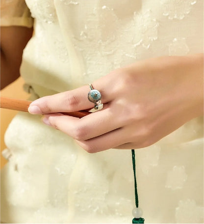 Vintage Spinner Rings Jewelry For Women Finger Ring women's Rings Trend Rotatable Lotus Anti Stress Buddhism Ring Anillos Mujer