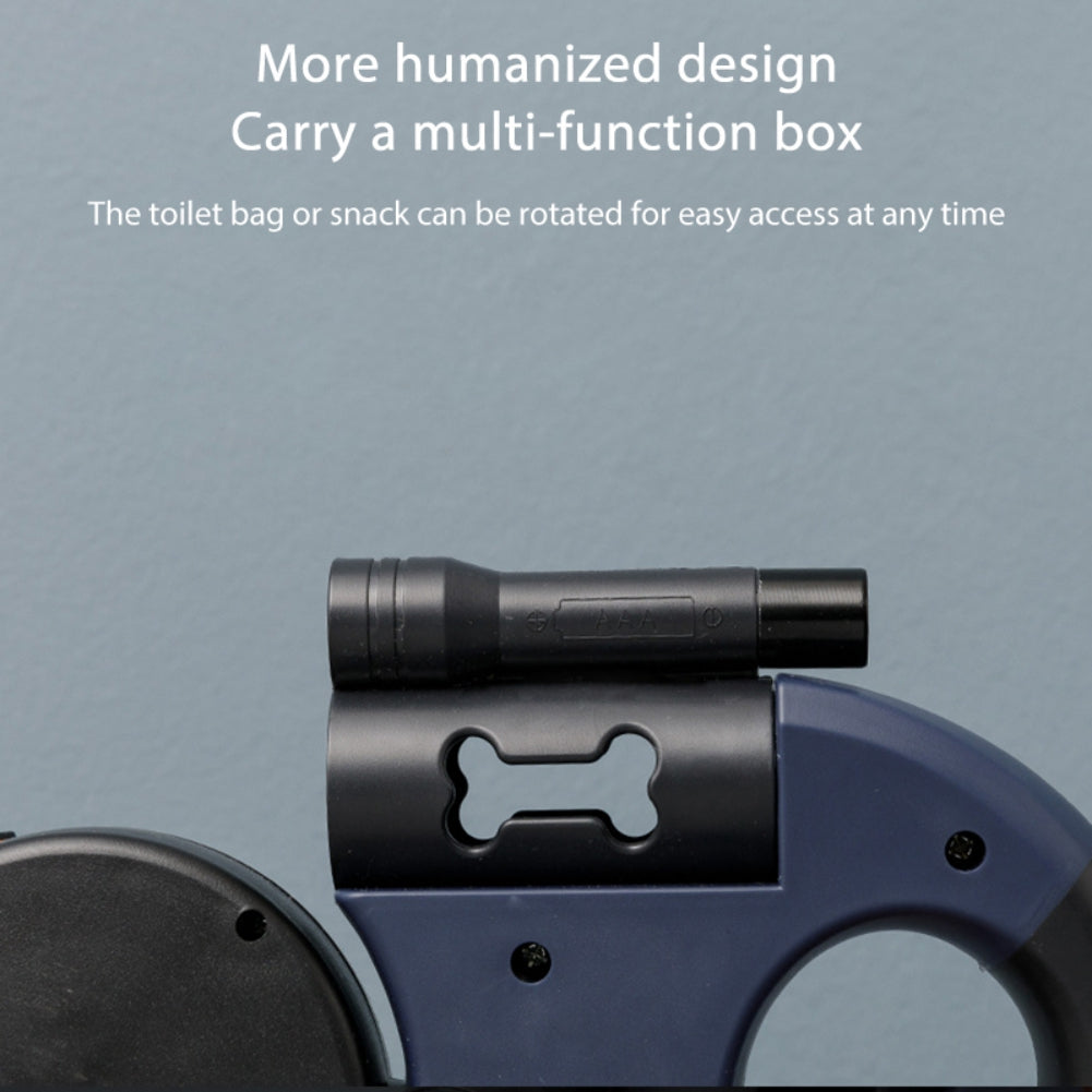 Double Head Dog Leash 360 Degree Nylon Traction Rope Automatic Retractable Outdoor Walking Leash Pet Accessories With Light