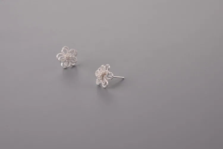 REETI 925 sterling silver flower Stud Earrings for Women Elegant Wedding Jewelry pendientes mujer moda 2019 Brincos