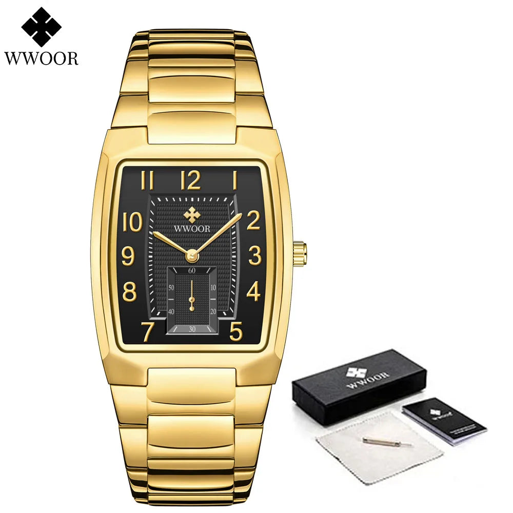 WWOOR Women Watches Gold Casual Ladies Quartz Watch Top Brand Luxury Waterproof Stainless Steel Women's Watches Relogio Feminino