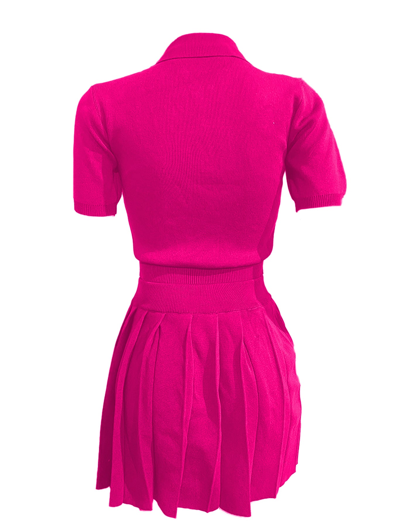 CM.YAYA Fashion Sport Women's Set Pleated Mini Skirt and Short Sleeve T-shirt Top 2024 Street Two 2 Piece Dress Sets Outfits