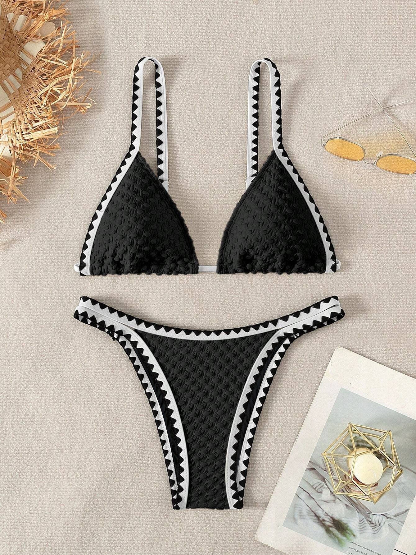 Swimwear White 2 Piece Strapless Swimsuit for Women Sexy Bandeau Backless Bikini Set Lace-up Patchwork Bathing Suit 2025 New