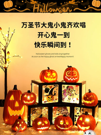 Big Pumpkin Lights Halloween Decorations Decoration Scene Layout Shopping Mall Pile Head Art Gallery Party Supplies Door Light-Emitting
