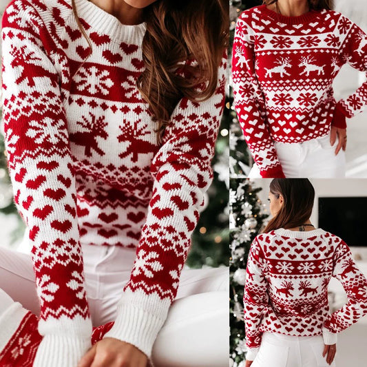 Winter Knit Christmas Ugly Sweater for Women Jumpers Clothes