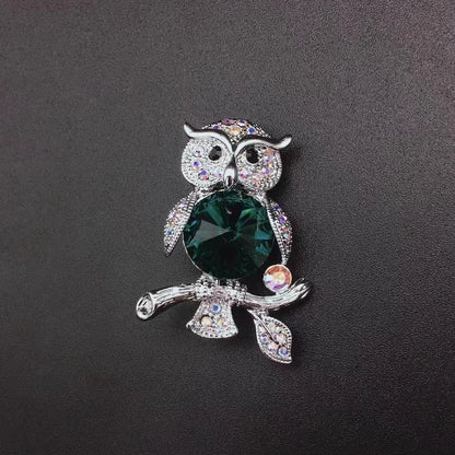 High-Grade Crystal Brooch Owl Luxury Corsage Businese Suit Accessories Exquisite PIIN Scarf Clasp Female Birthday Present