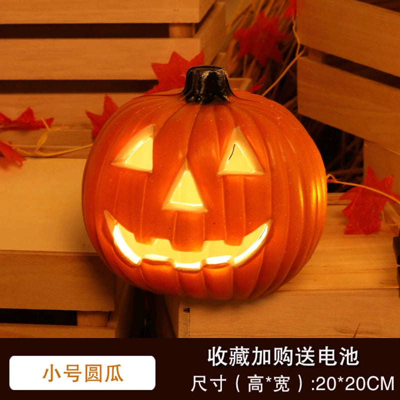 Big Pumpkin Lights Halloween Decorations Decoration Scene Layout Shopping Mall Pile Head Art Gallery Party Supplies Door Light-Emitting