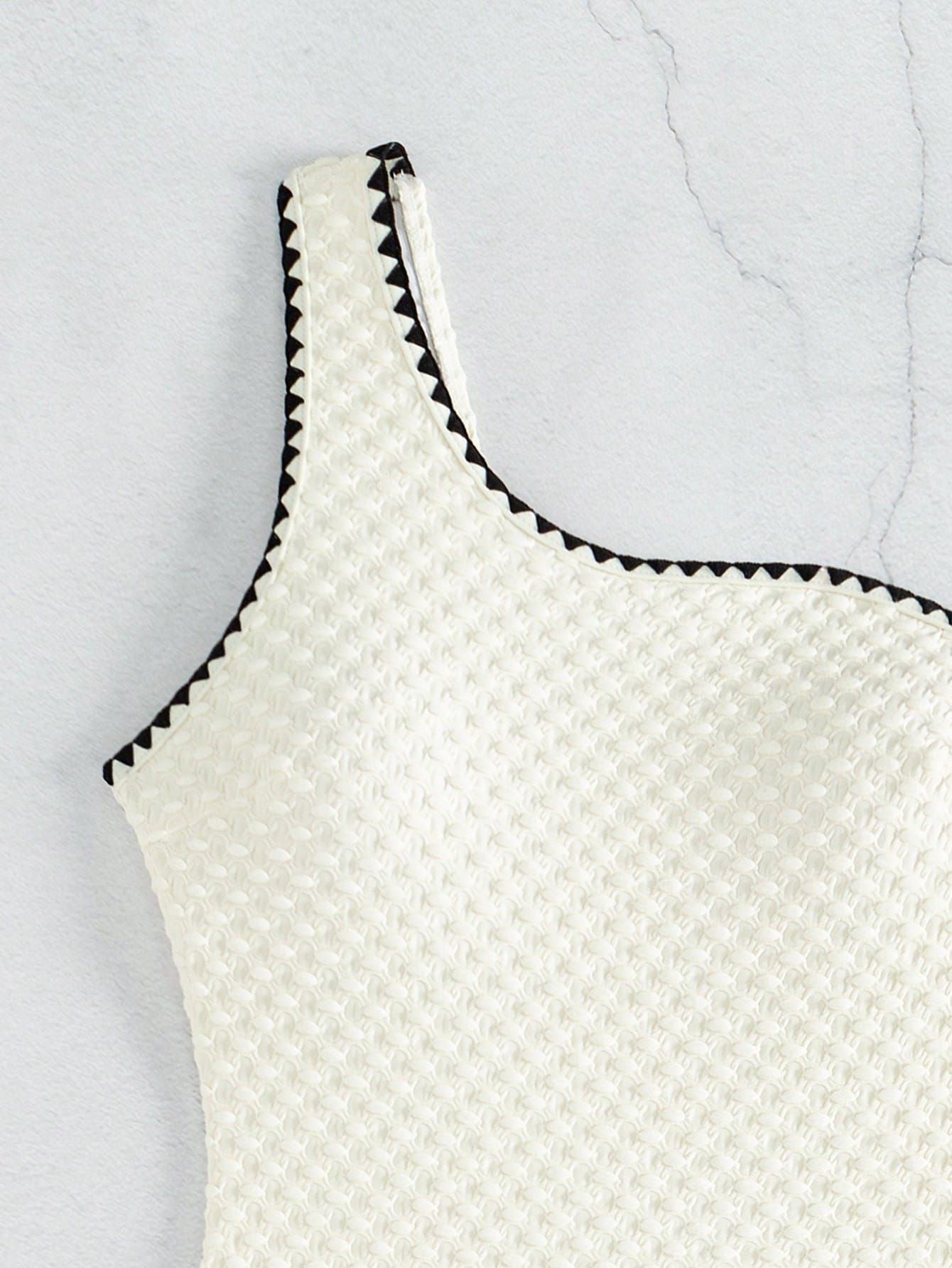 Swimwear White 2 Piece Strapless Swimsuit for Women Sexy Bandeau Backless Bikini Set Lace-up Patchwork Bathing Suit 2025 New