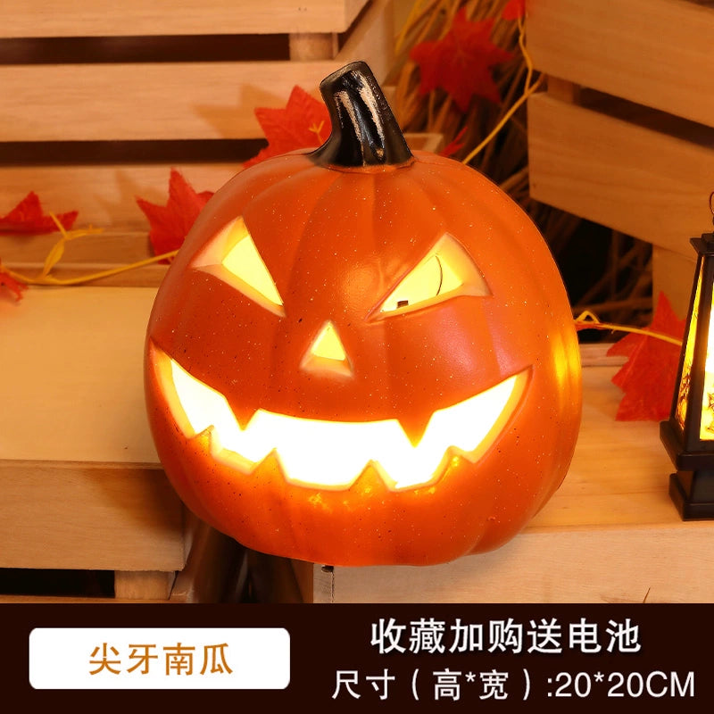 Big Pumpkin Lights Halloween Decorations Decoration Scene Layout Shopping Mall Pile Head Art Gallery Party Supplies Door Light-Emitting