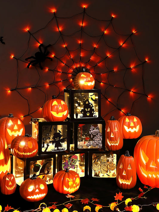 Big Pumpkin Lights Halloween Decorations Decoration Scene Layout Shopping Mall Pile Head Art Gallery Party Supplies Door Light-Emitting