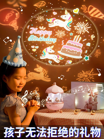 Music Music Box Rotate Star Light Children's Crystal Ball Girl's Birthday Gift Girls Christmas Little Girl
