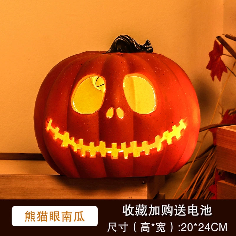 Big Pumpkin Lights Halloween Decorations Decoration Scene Layout Shopping Mall Pile Head Art Gallery Party Supplies Door Light-Emitting