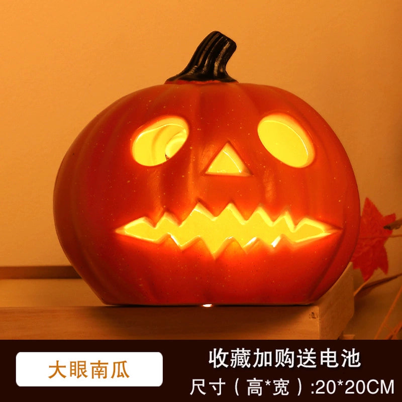 Big Pumpkin Lights Halloween Decorations Decoration Scene Layout Shopping Mall Pile Head Art Gallery Party Supplies Door Light-Emitting