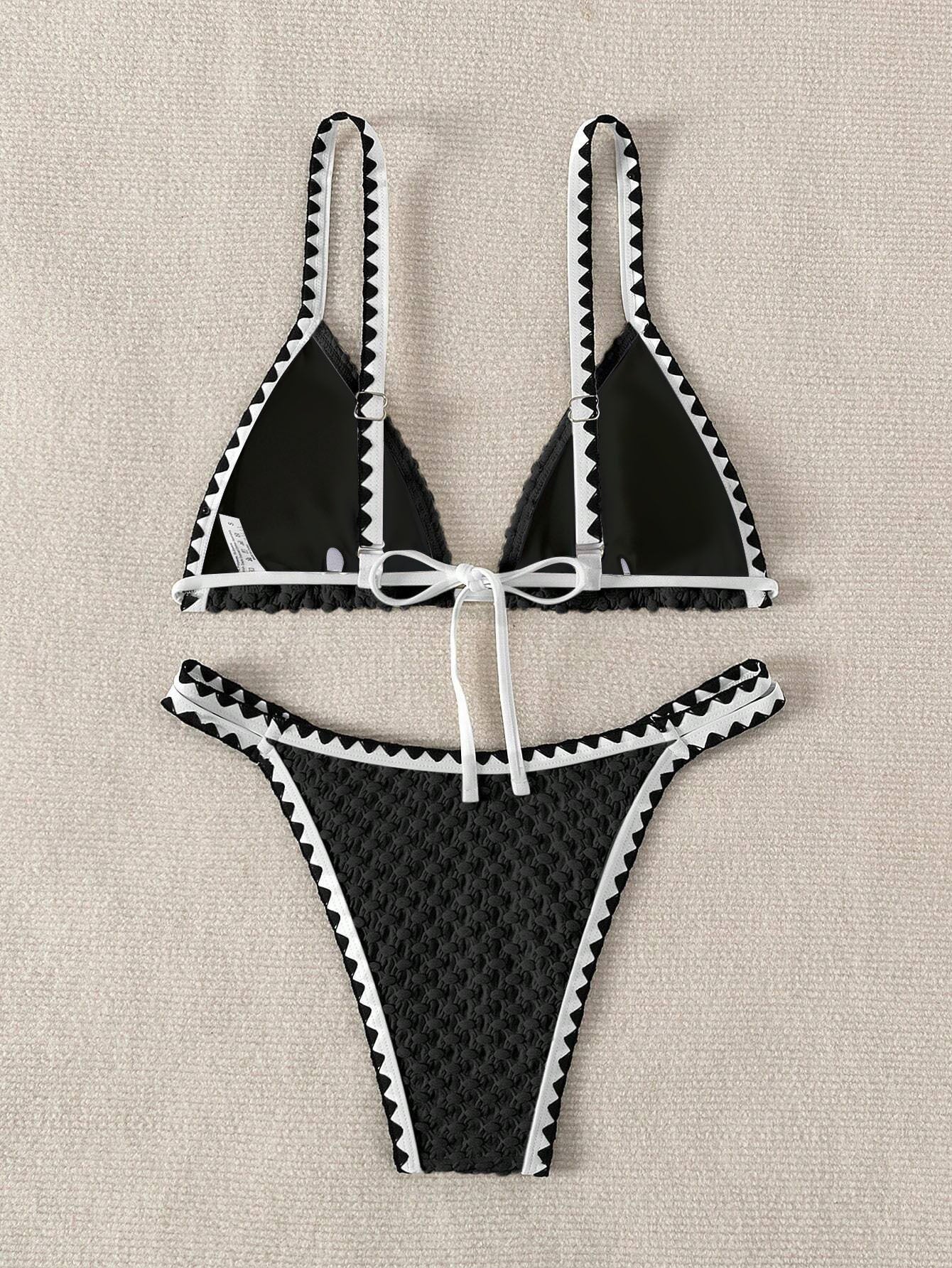 Swimwear White 2 Piece Strapless Swimsuit for Women Sexy Bandeau Backless Bikini Set Lace-up Patchwork Bathing Suit 2025 New