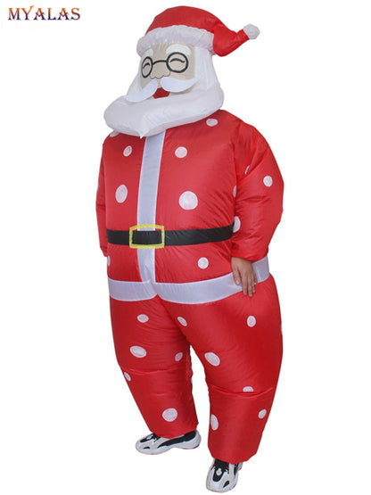 Christmas Snow Treasure Snowman Inflatable Clothing Santa Claus Riding Deer Turkey White Costume Santa Claus Olaf