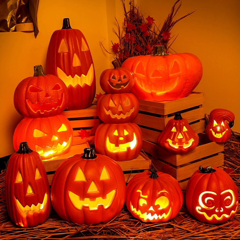 Big Pumpkin Lights Halloween Decorations Decoration Scene Layout Shopping Mall Pile Head Art Gallery Party Supplies Door Light-Emitting