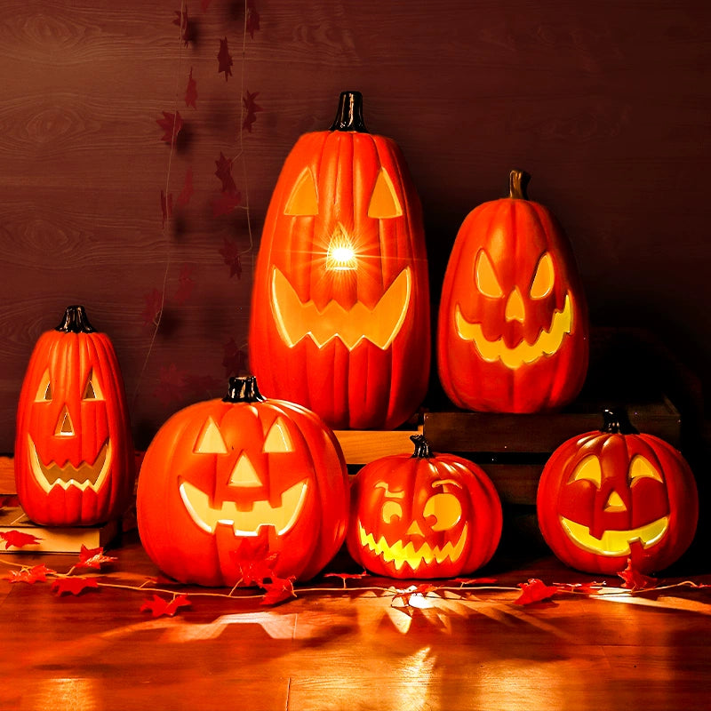 Big Pumpkin Lights Halloween Decorations Decoration Scene Layout Shopping Mall Pile Head Art Gallery Party Supplies Door Light-Emitting