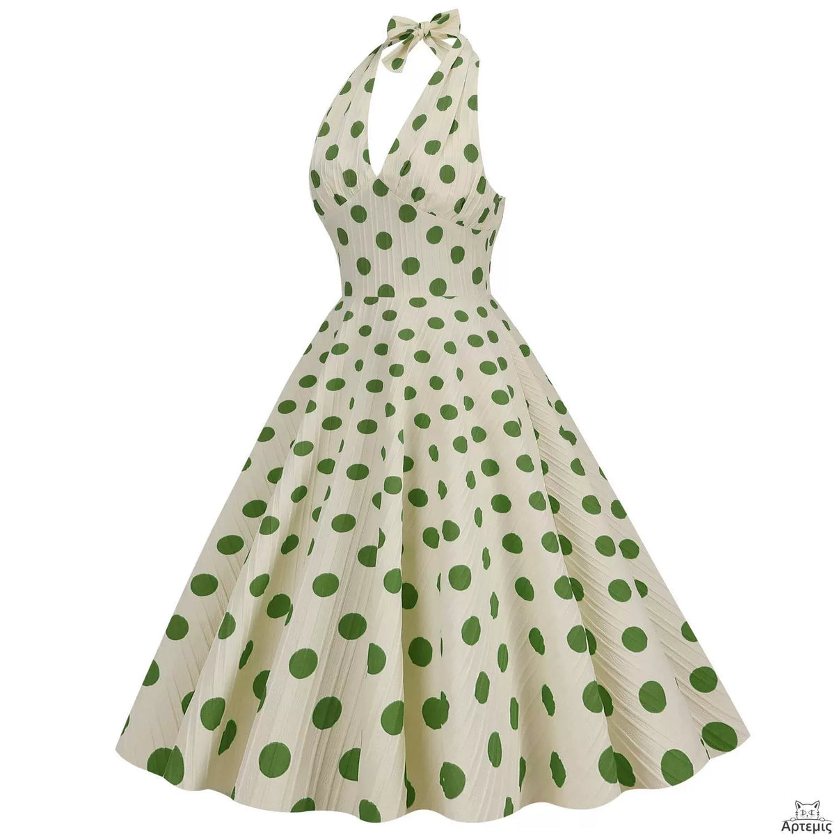 Retro Hepburn Style Polka Dot Banquet Dress
