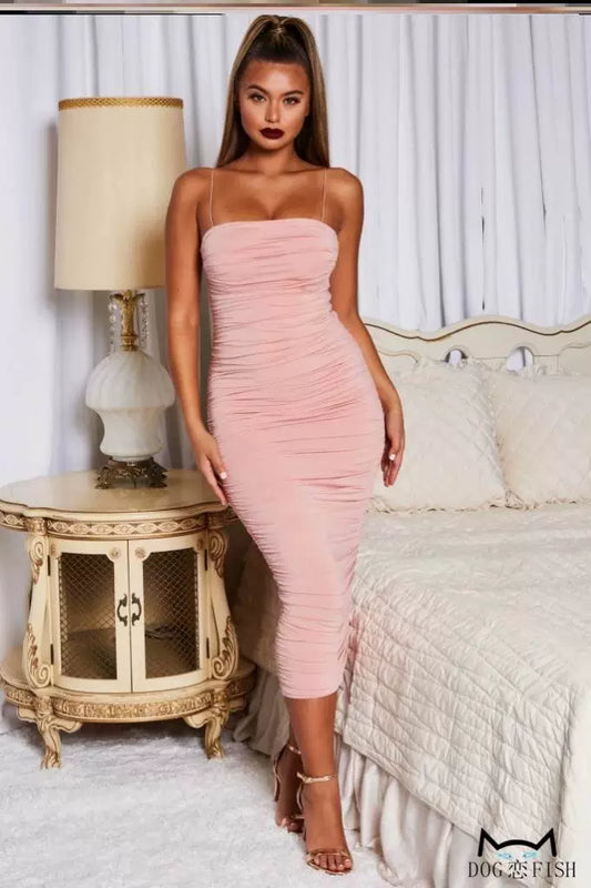 Lady's Sexy Slim Fit Sleeveless Tube Top Dress Long