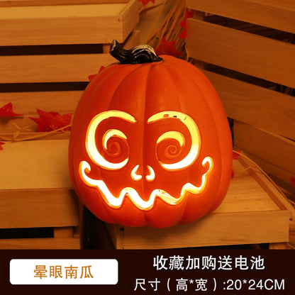 Big Pumpkin Lights Halloween Decorations Decoration Scene Layout Shopping Mall Pile Head Art Gallery Party Supplies Door Light-Emitting