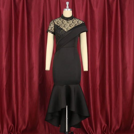 Elegant Large Ruffled Evening Dress