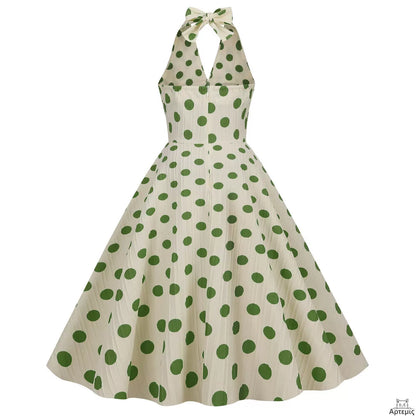 Retro Hepburn Style Polka Dot Banquet Dress