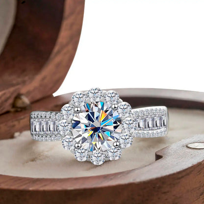 2 Carat Moissanite Ring D Color With Certificate 925 Sterling Silver Butterfly Flower Fairy Ring Engagement Gift Luxury Jewelry