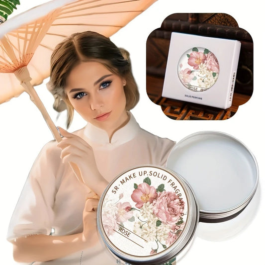 Women's Portable Solid Perfume Balm 15g,Rose, Peony,for Lotus,Lavender Scents-Fresh floral Lasting Fragrance for Dating & Daily