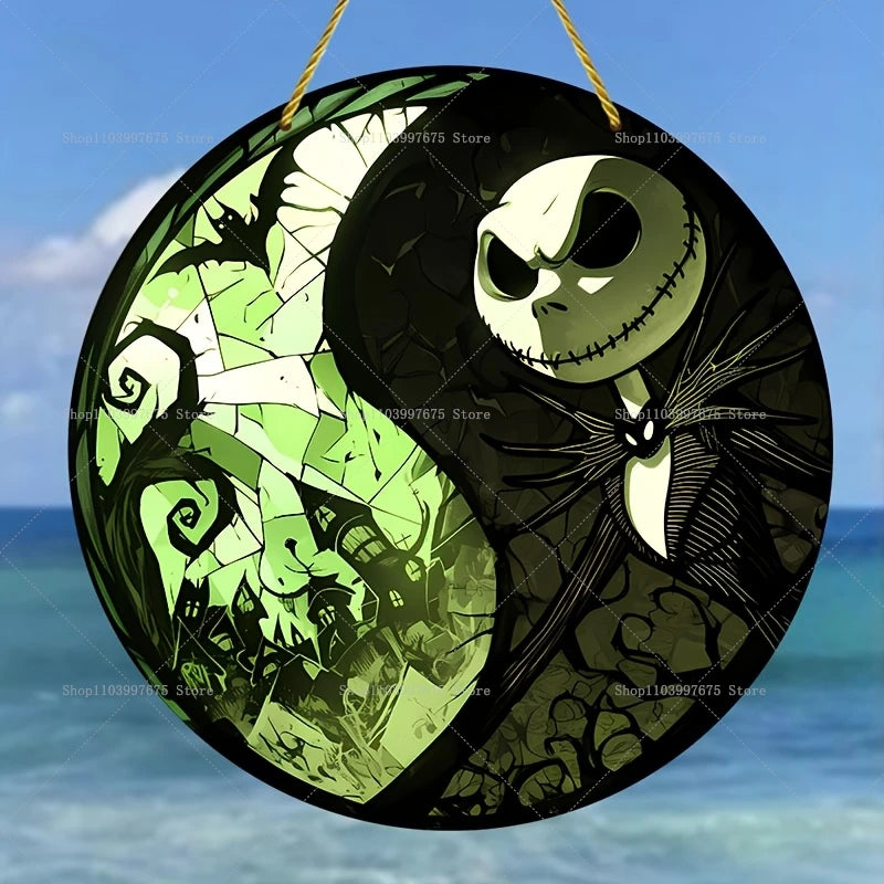 The Nightmare Before Christmas Jack Skellington Sun Catcher 2D Flat Acrylic Hanging Sign for Home Garden Wall Decor Kids Gift