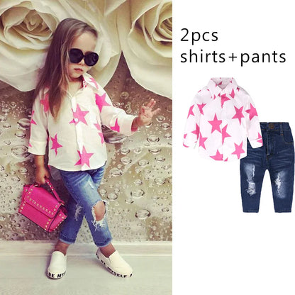 Children Sets for Girls Fashion 2025 New Style Girls Suits for Children Girls + Headband 3pcs. Set Cute Girls