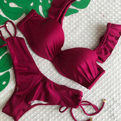 Sexy High Waist Bikini Swimsuit Brazilan Bikini Set Swimwear for Women High Leg Push Up Two Piece Bathing Suits Summer Female