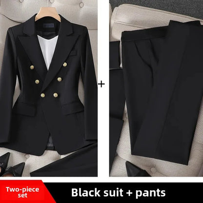 Elegant Women's Fashionable White Western-Style Suit Zihongsuitsuit High-End Business Attire Long-Pants Set For Special Occasion