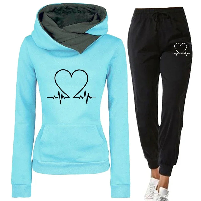Women Tracksuit Two Piece Set Winter Autumn Hoodies Pants Pullovers Sweatshirts Female Jogging Woman Clothing Sport Suit Outfits