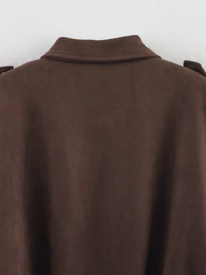 Women's 2025 new Jackets Autumn Fashion Loose Bat Sleeves Elegant Women's Jackets Chic Street Youth Autumn Long Sleeves Coats